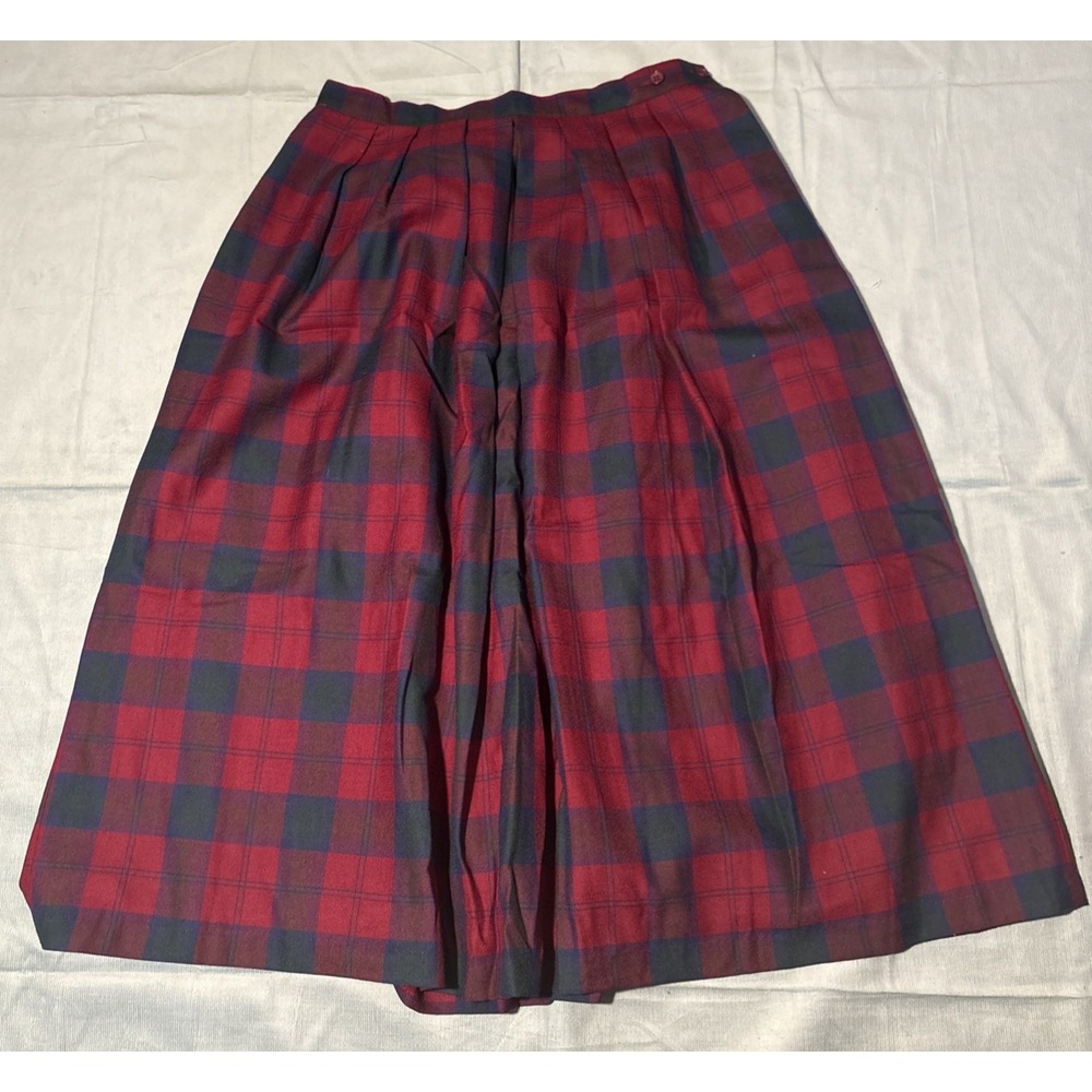 Deans of Scotland Skirt Tartan Pleated Size 14 Wool Lined Midi